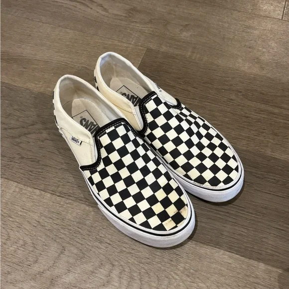 Vans Black and White Slip-On Shoes - Picture 1 of 3